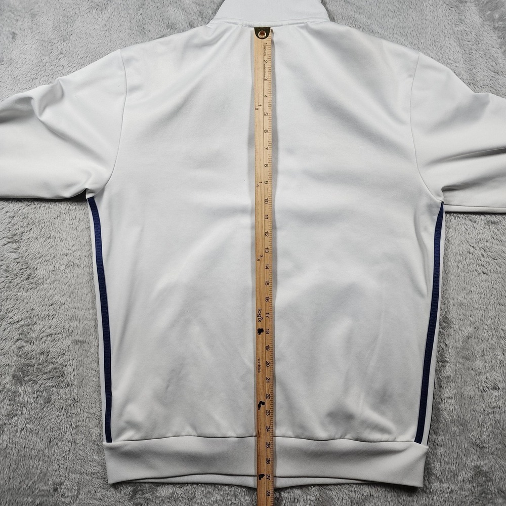 Real Madrid Jacket Mens Large White Soccer Football Adidas Full Zip Track - Picture 11 of 12